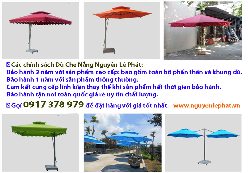 Dù Che Nắng nghiêng Tâm Vuông Tròn Giá Rẻ - Dù Nguyễn Lê Phát 0917 378 979