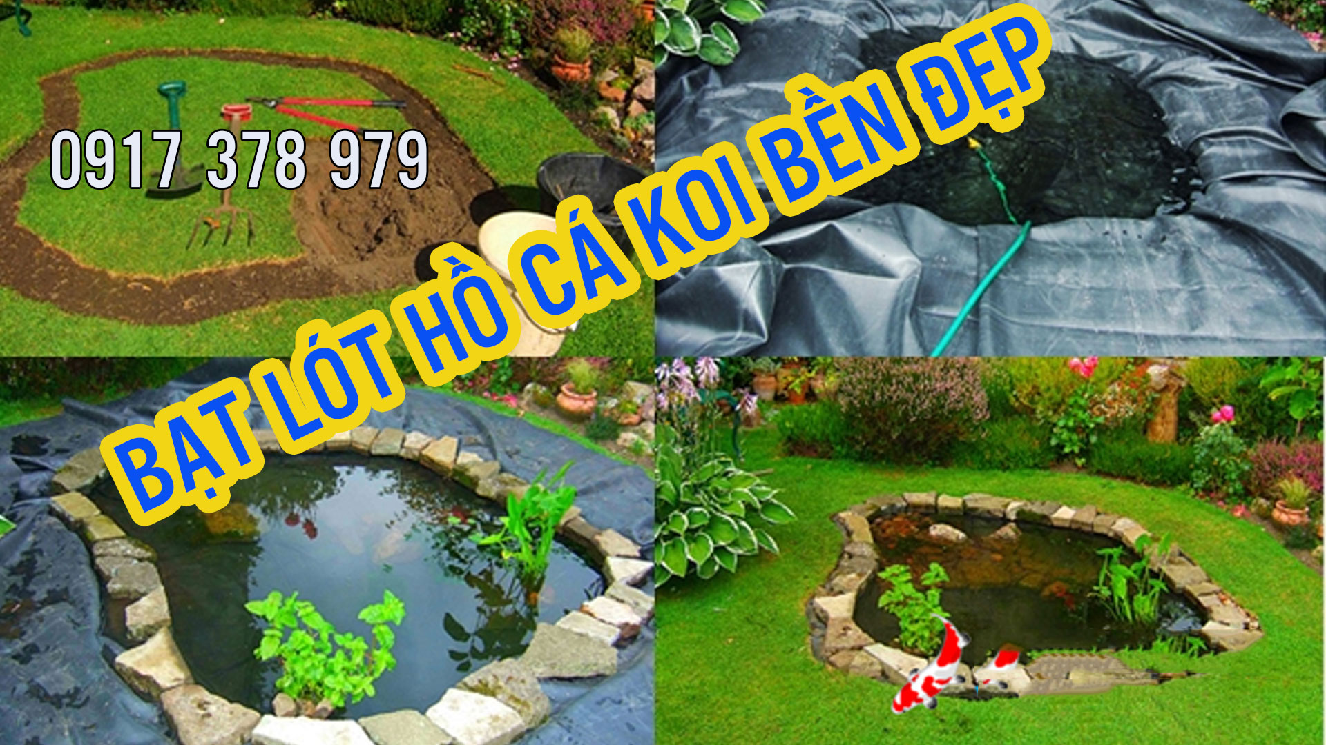 bat lot ho ca koi Bạt lót bể cá, hồ cá HDPE 0,5mm