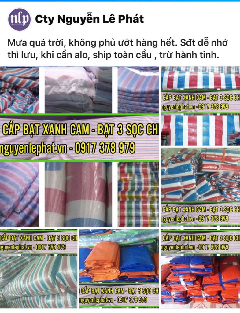 Bạt sọc 3 màu lót sàn- che phủ - Bạt kẻ sọc khổ 4M và khổ 6M