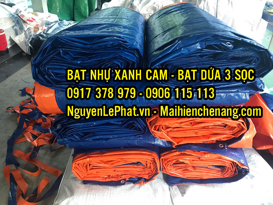 Bạt Xanh Cam 2 da khổ 4M *50M 25Kg Loại mới Bạt Xanh Cam 2 da khổ 4M *50M 25Kg Loại mới