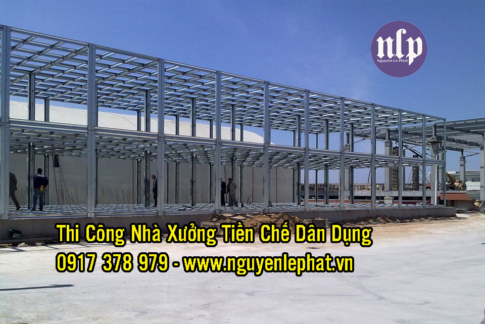 Mẫu nhà xưởng tiền chế đẹp, nhà thép tiền chế Nhà Xưởng dân dụng tại Long An Tiền Giang Bến Lức