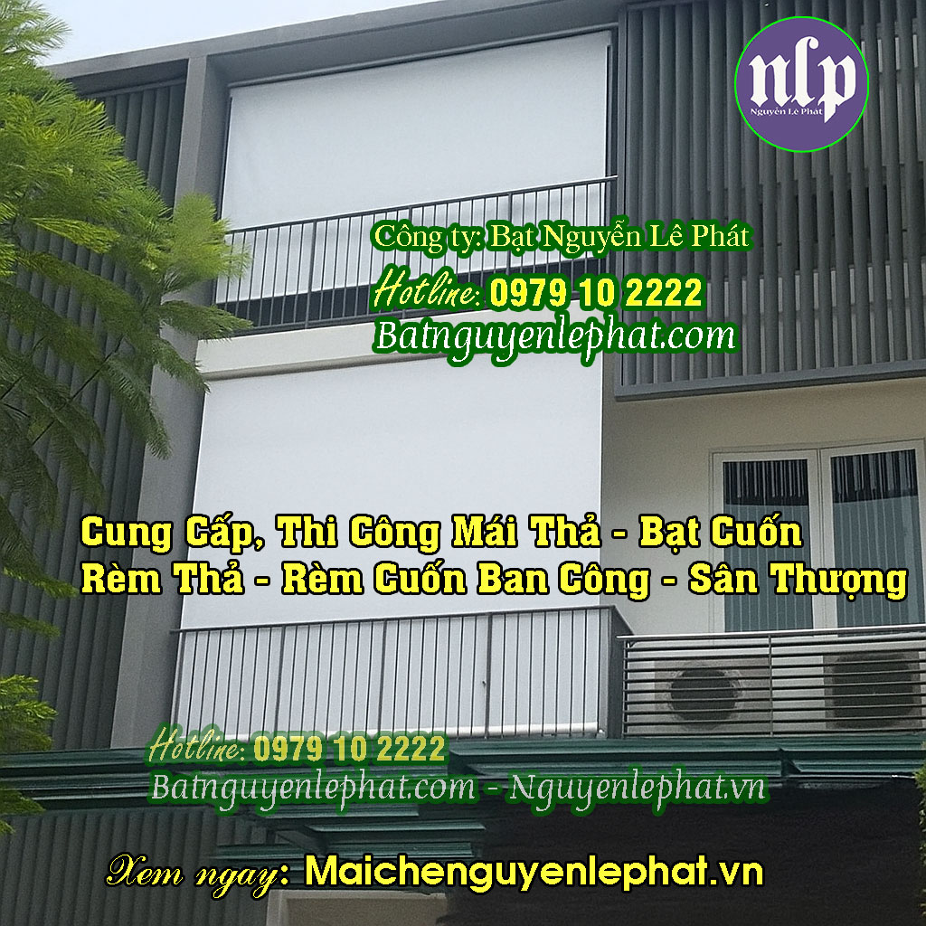 Rèm bat thả tự cuốn che ban công Rèm bat thả tự cuốn che ban công