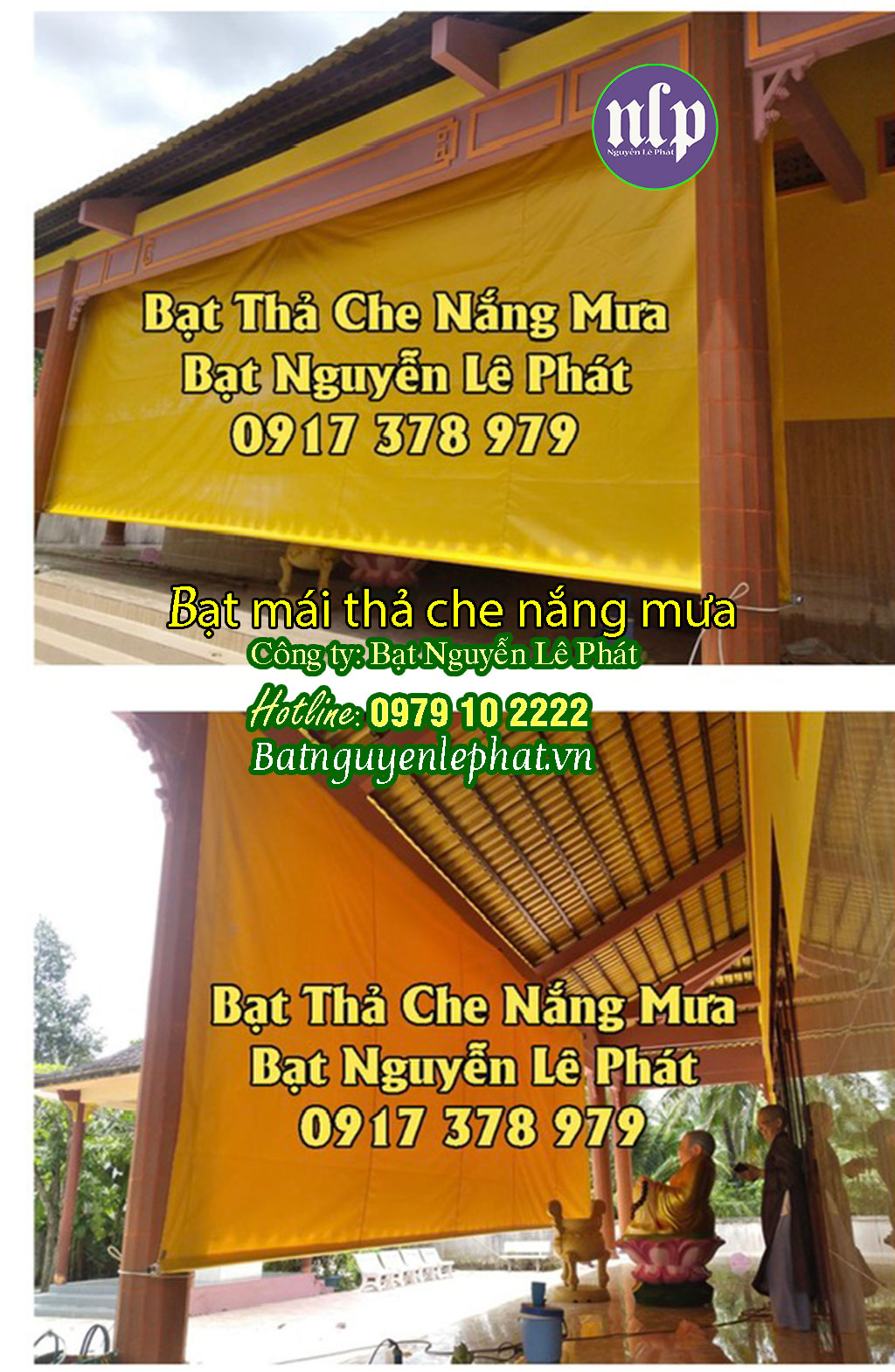 Bạt thả che nắng mưa ban công - 0979 102222