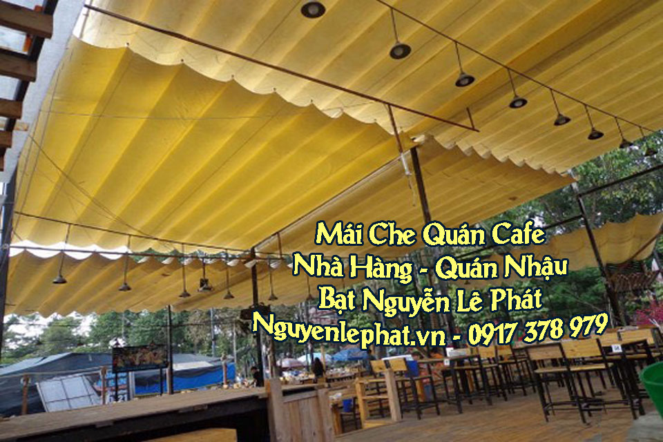 Mái che quán cafe với thiết kế dễ dàng lắp đặt