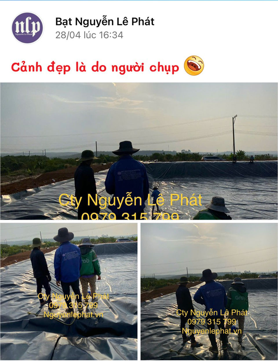 Thi công bạt lót hồ Ninh Thuận