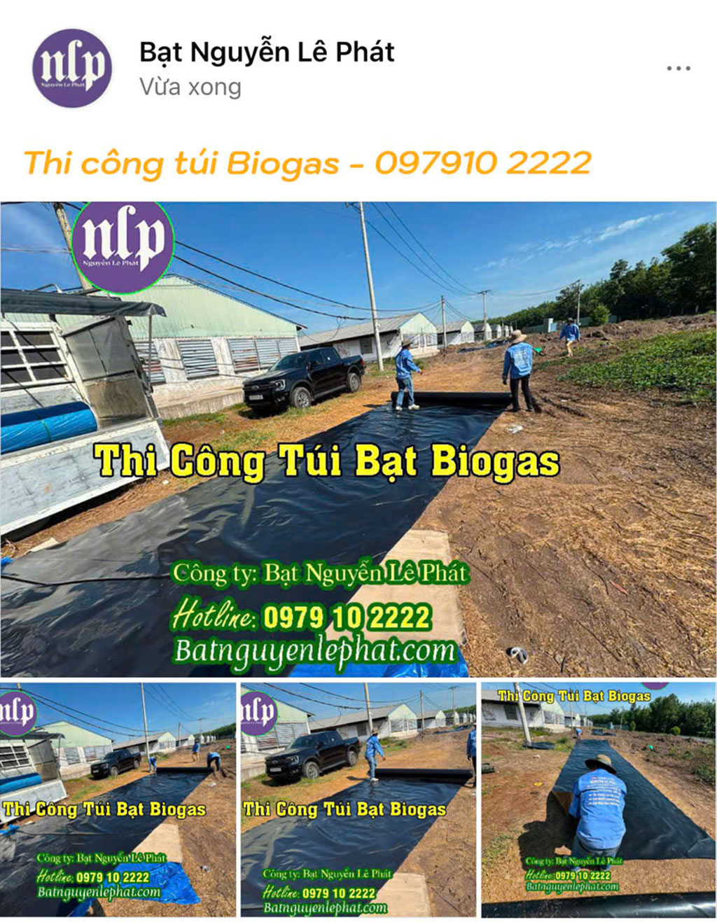 Túi Biogas tại Hòa Ân Quy Nhơn Bình Định