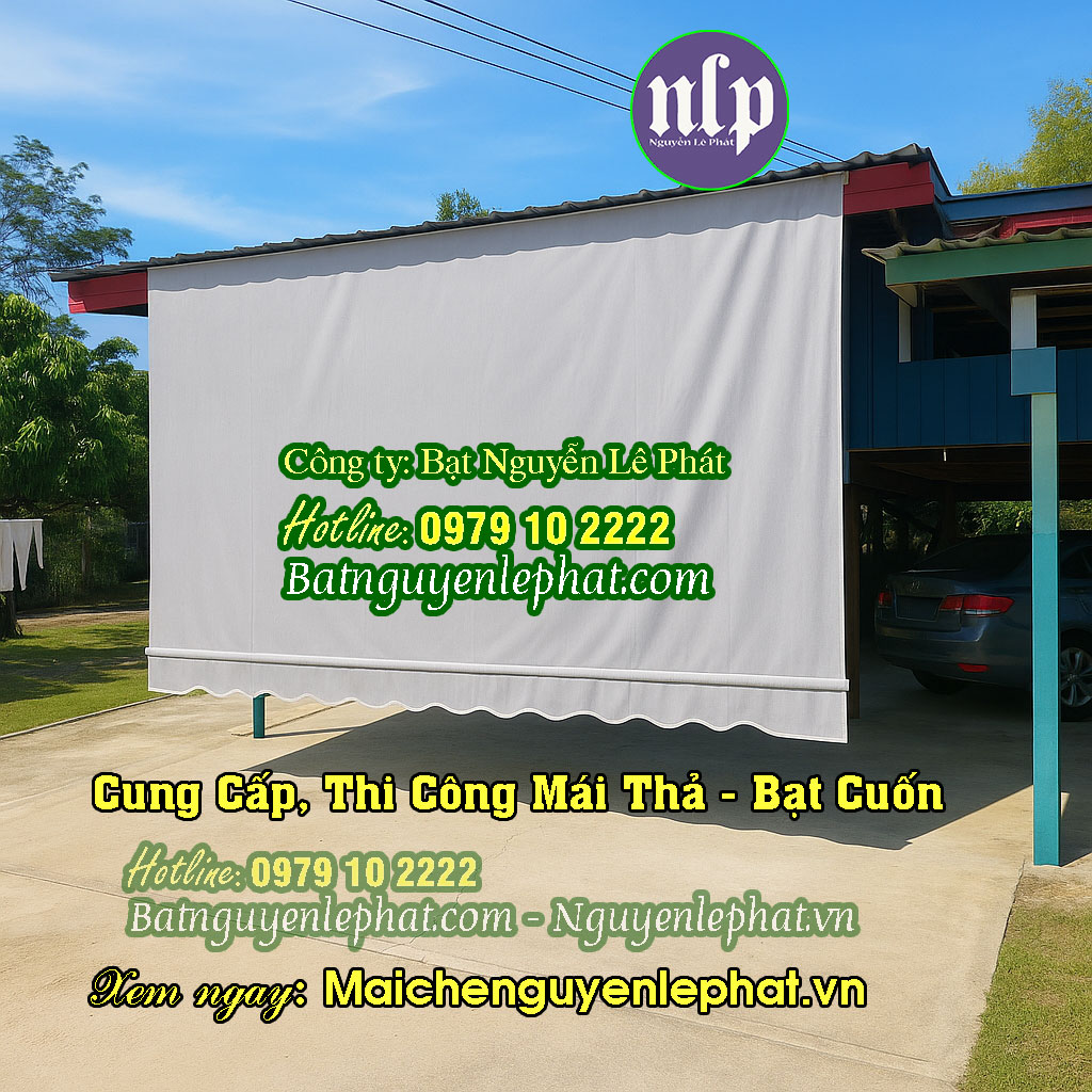 Mẫu mái xếp bạt kéo che nắng mưa