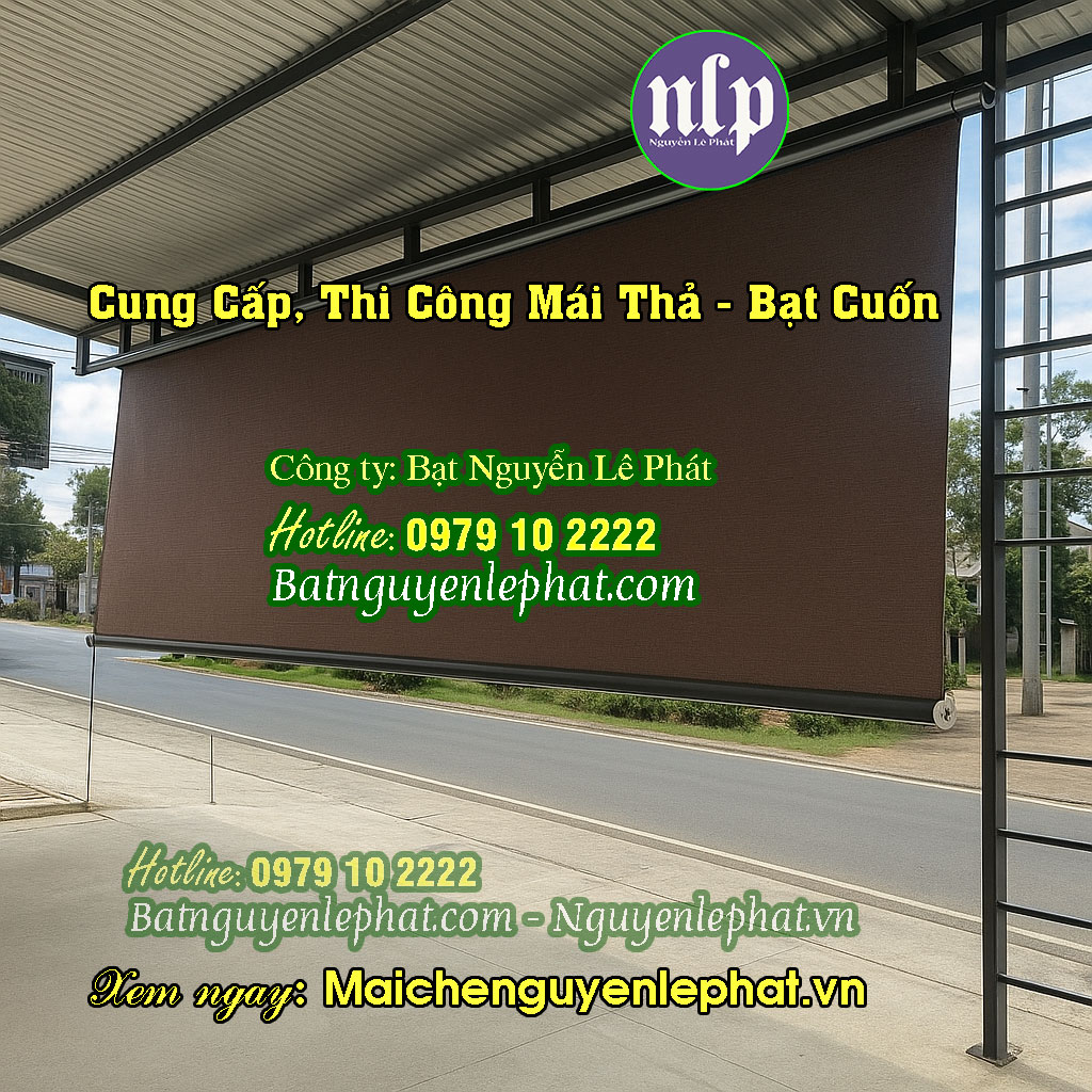Mẫu mái bạt thả tự cuốn ngoài trời Mẫu mái bạt thả tự cuốn ngoài trời