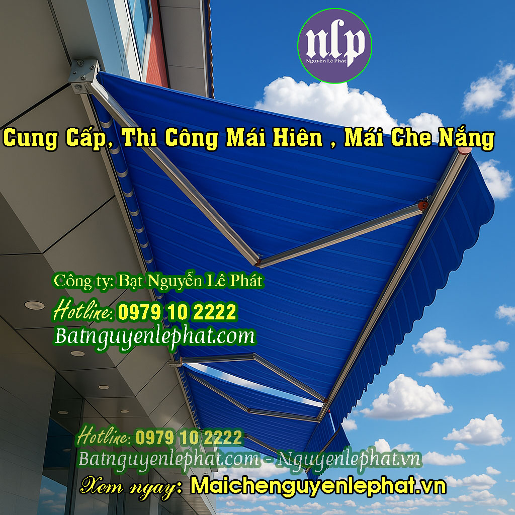 Mẫu mái hiên quay tay che nắng mưa