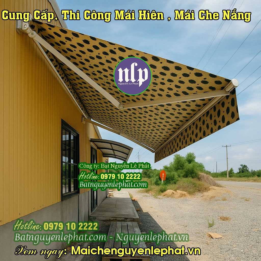 Mẫu mái xếp bạt kéo che nắng mưa