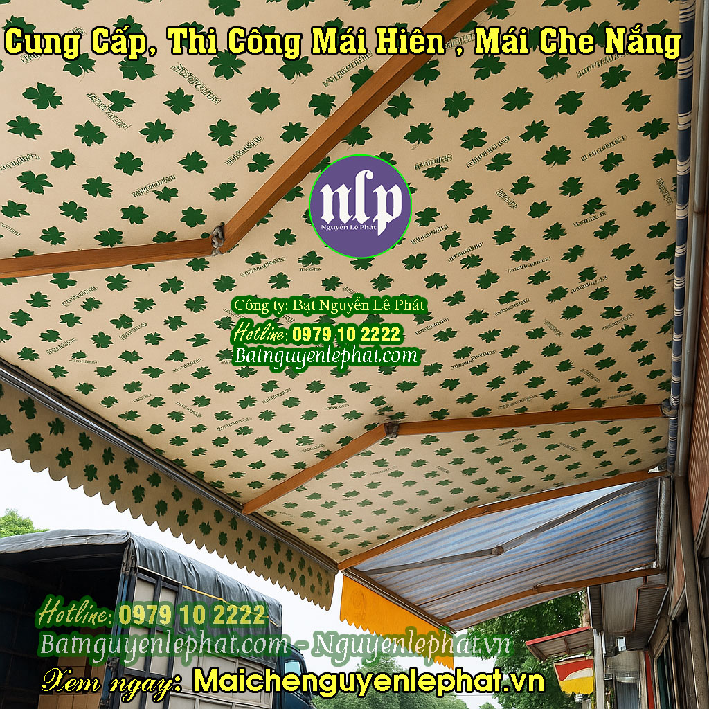 Mẫu mái bạt che nắng quay tay Mẫu mái bạt che nắng quay tay