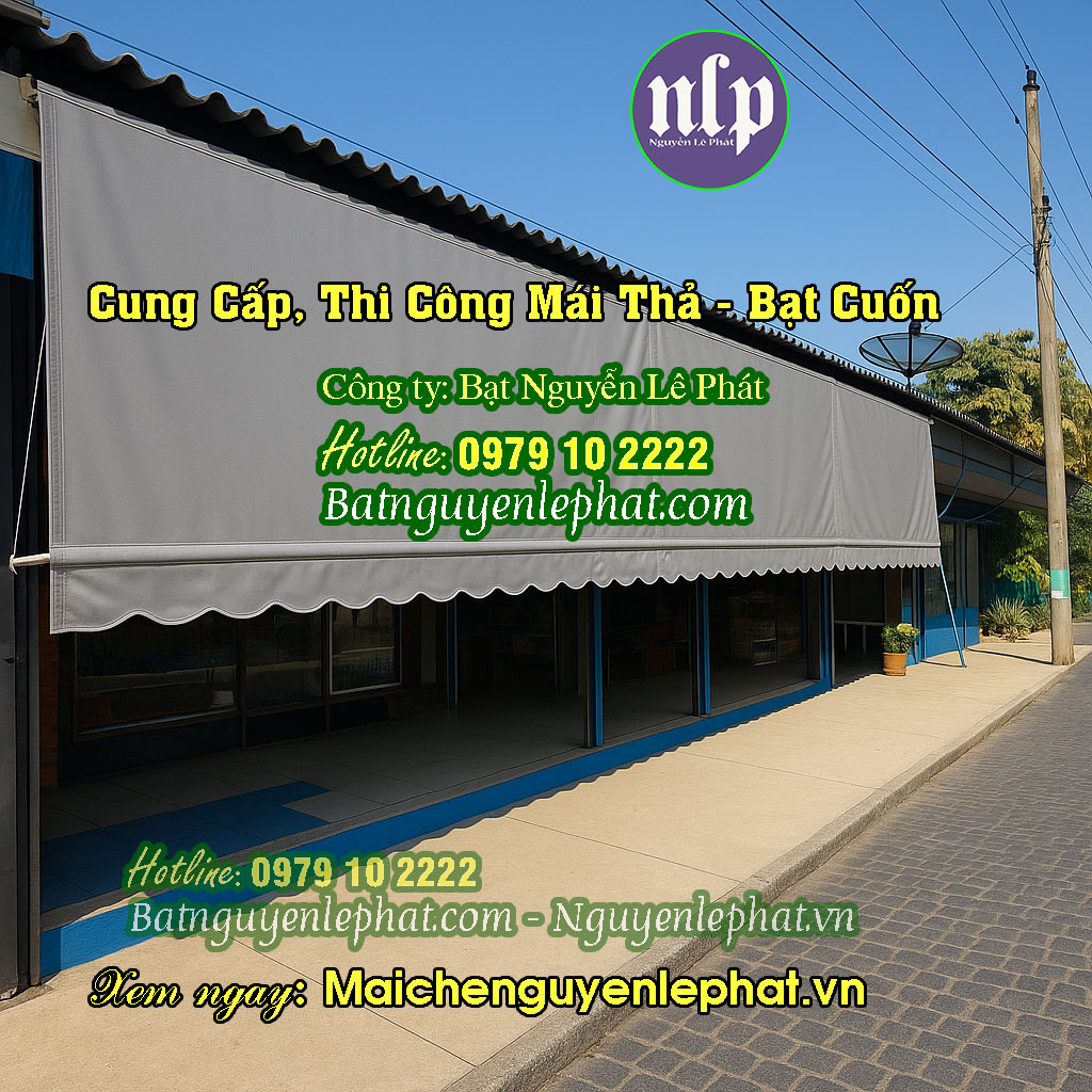 Bạt thả tự cuốn tại Biên Hoà Bạt Che Nắng Mưa Tự Cuốn Ngoài Trời Biên Hoà