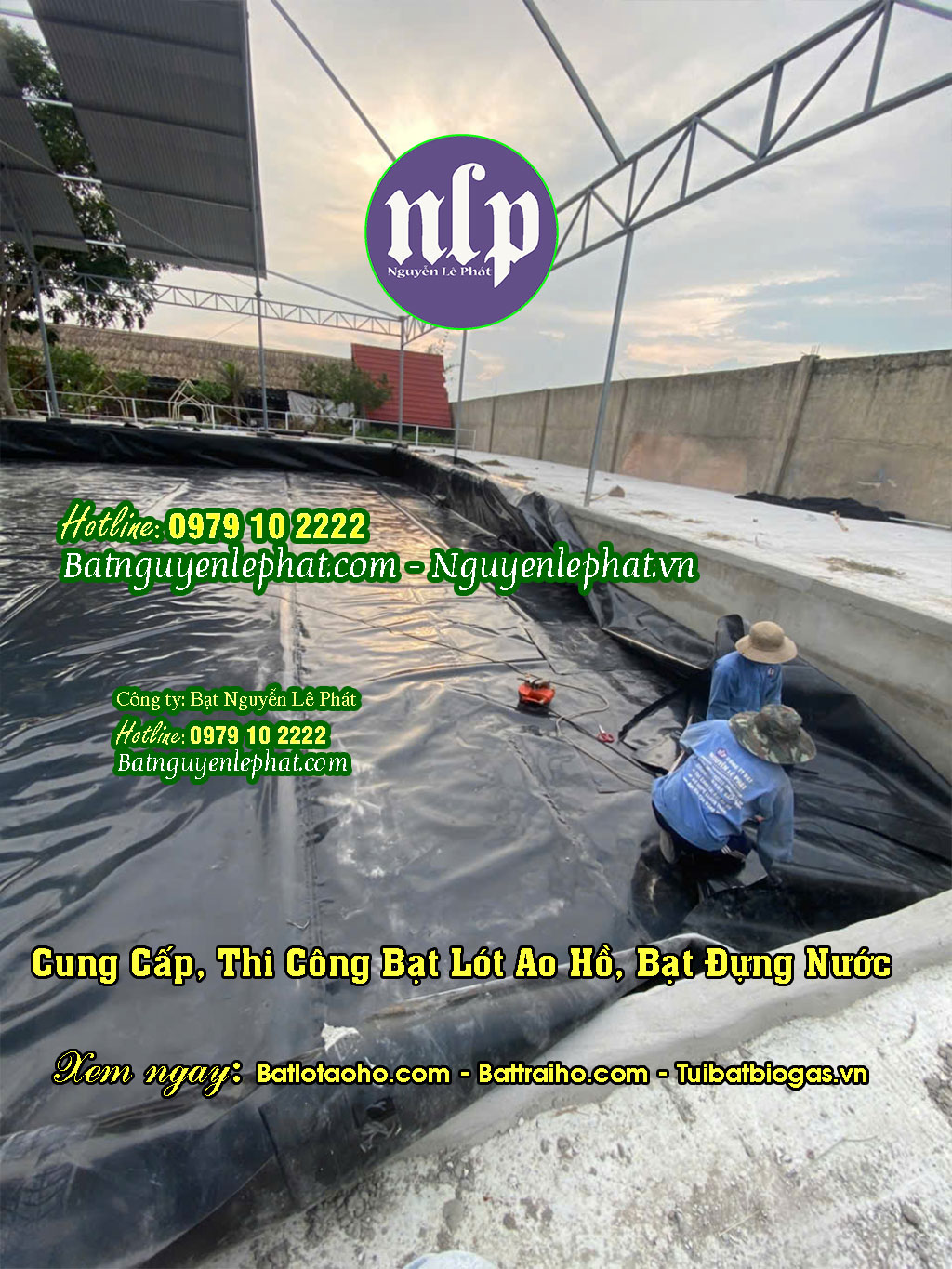 Thi công bạt lót ao hồ bơi Thi công bạt lót ao hồ bơi
