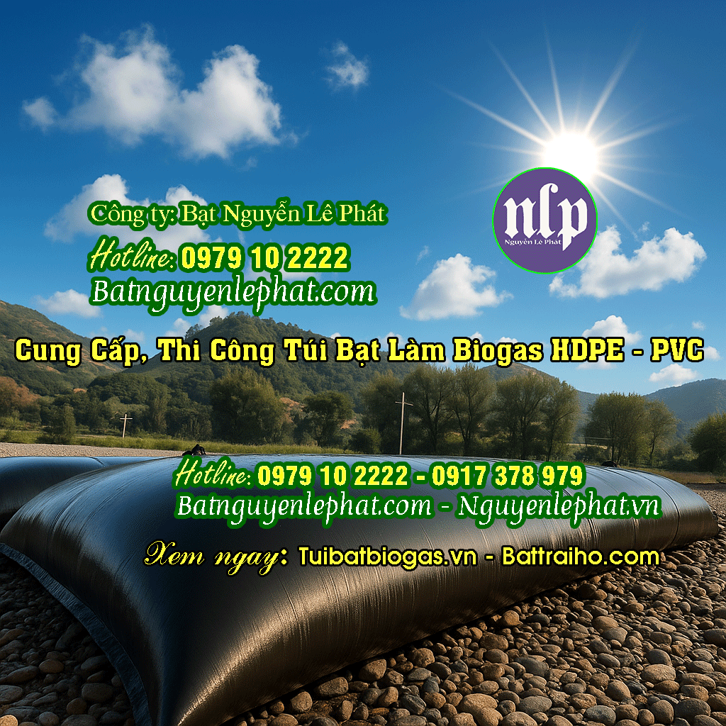 Túi Bạt Biogas Phú Giáo 6 Khối, 8 Khối, 200 Khối