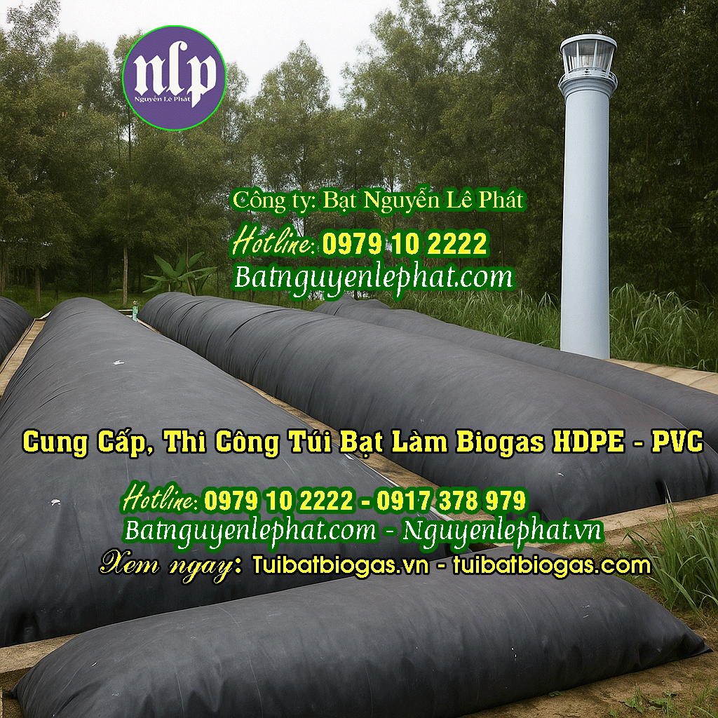 Thi công túi biogas HDPE Thi công túi biogas HDPE