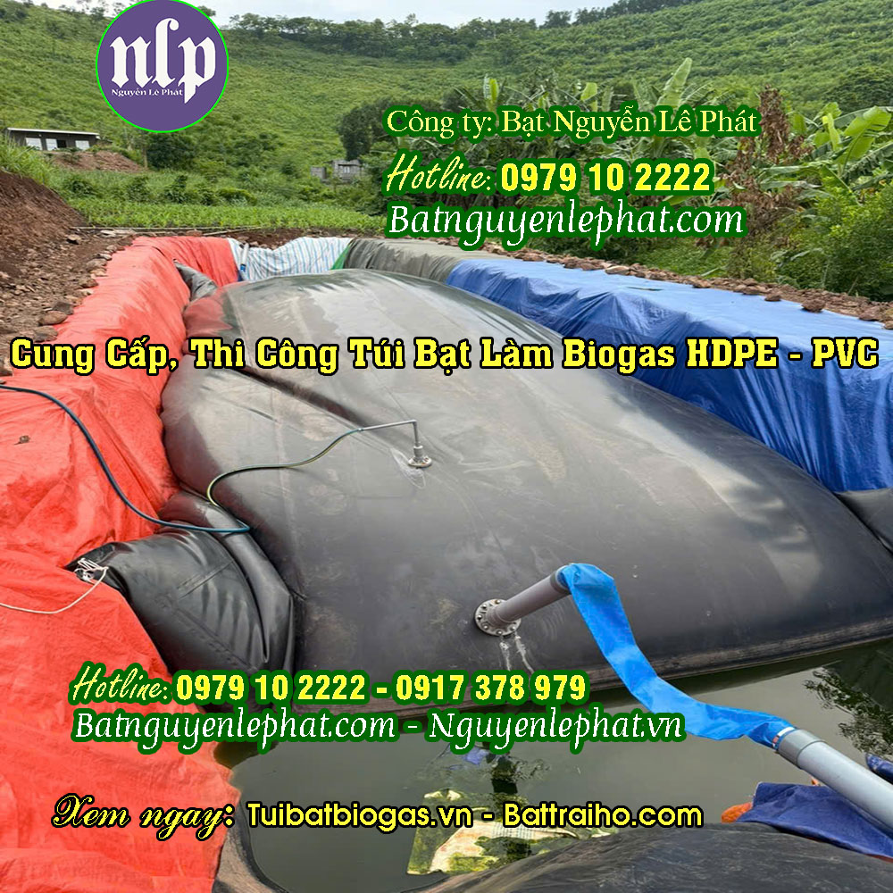 Túi Biogas Tại Hà Nội Túi Bạt Trữ Khí biogas HDPE 6 khối, 8 khối , 20 khối, 200 khối Tại Hà Nội