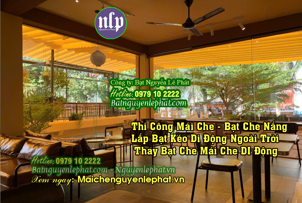 mái hiên di động kéo tay