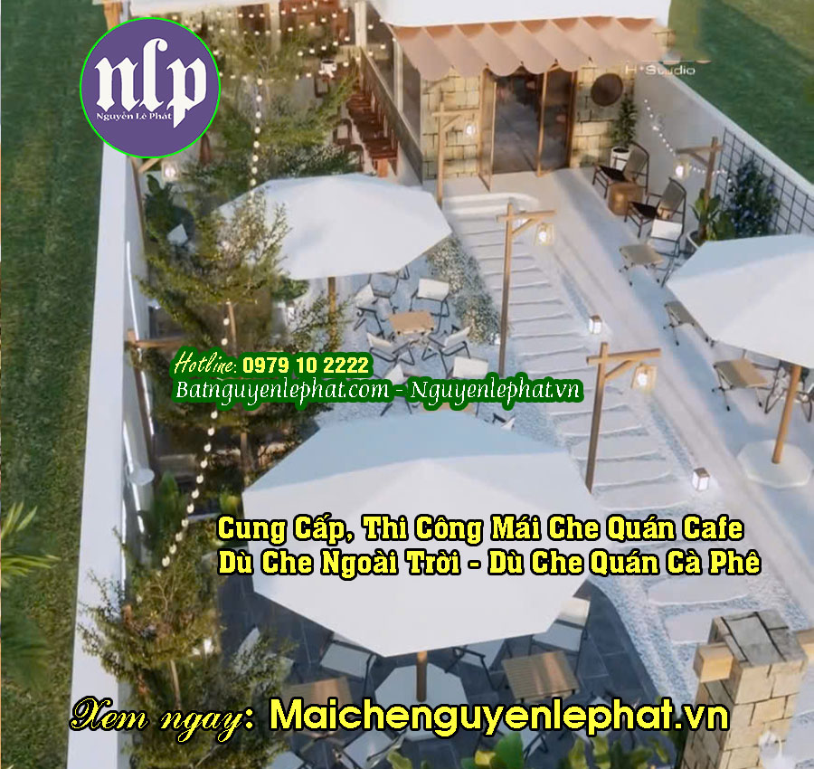 Mẫu ô dù che nắng quán cafe